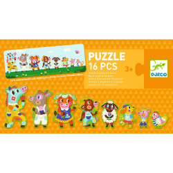 Puzzle postupové veľké a malé zvieratká farmy - DJECO