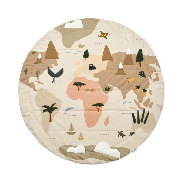 Prenosná deka na aktivity ADONNA - World map Liewood