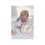 Hodiny s puzzle kockami drevené Farma - Little Dutch 