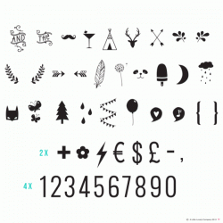 Lightbox symbol set - Numbers and symbols A Little Lovely Company