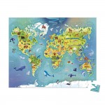 Puzzle v kufríku 100ks - Mapa sveta Janod 