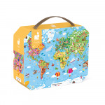 Puzzle Mapa sveta v kufríku 300 ks - Janod