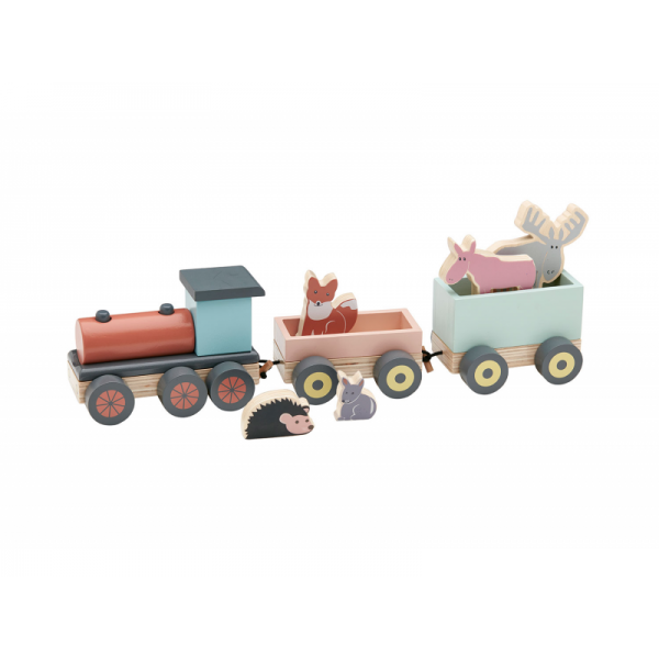 Vlak so zvieratkami Edvin drevený - Kids Concept