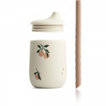 Pohár so slamkou Ellis peach/sea shell mix - Liewood
