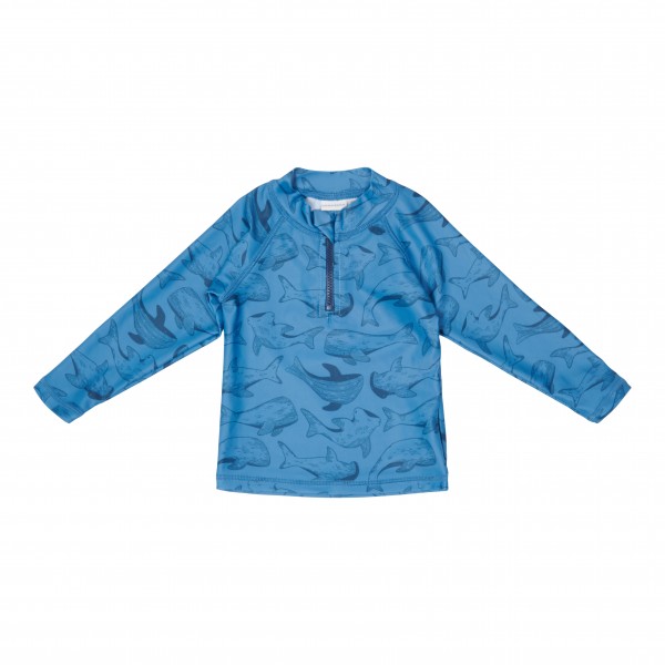Plavecké tričko dlhý rukáv Sea life blue - Little Dutch