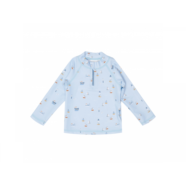 Plavecké tričko dlhý rukáv námornícky záliv blue - Little Dutch