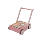 Vozíček s kockami pink flowers - Little Dutch