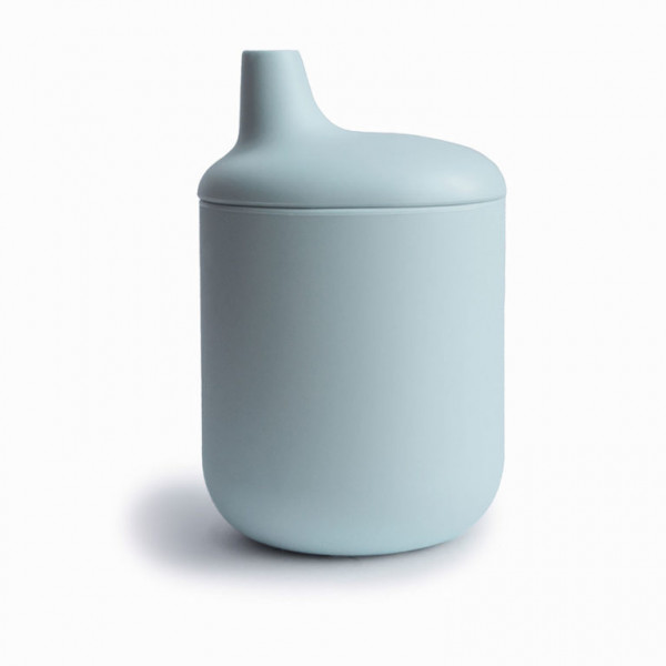 Silikónový pohárik s náustkom - Powder Blue MUSHIE