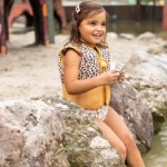 Plávacia vesta pre deti Leopard béžový 3-5 rokov - Swim Essentail