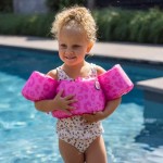 Plávacia vesta s rukávnikmi Leopard ružový 2-6 rokov - Swim Essential