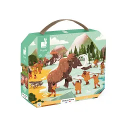 Panoramatické Prehistorické puzzle v kufríku 100 ks - Janod